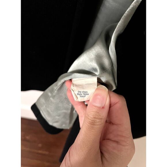 JCREW Classic Lady Day Coat Black Italian Double Cloth Wool 14T Tall T14 79204 - Picture 4 of 6